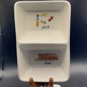 Rae Dunn cute Stash and Keep dish for desk.